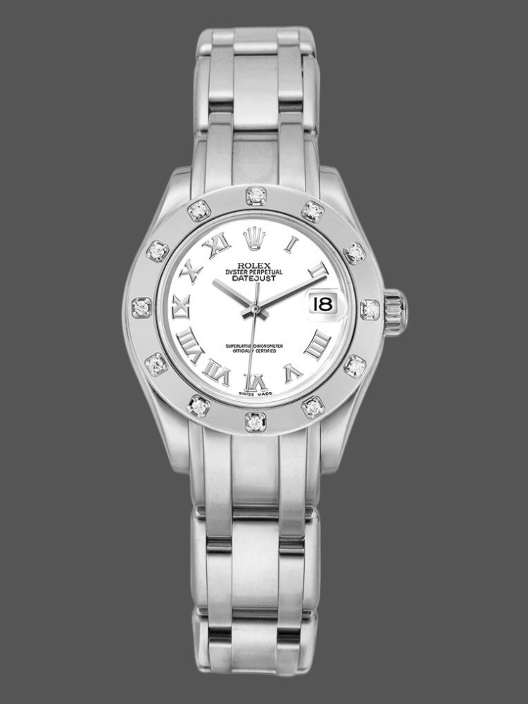 [2026 Mirror Grade]Rolex Masterpiece Pearlmaster 80319 White Roman Dial 29MM Lady Replica Watch