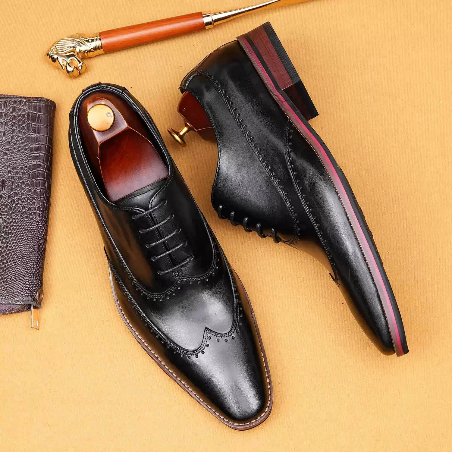 Men’s British Retro Genuine Leather Dress Shoes 65183