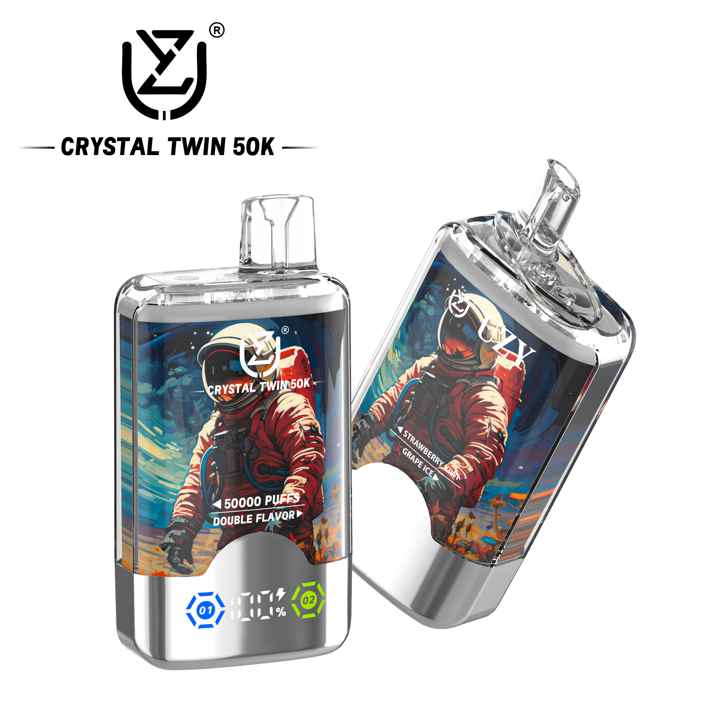 UZY CRYSTAL TWIN 50K Puffs Prefilled Vape |  Rechargeable