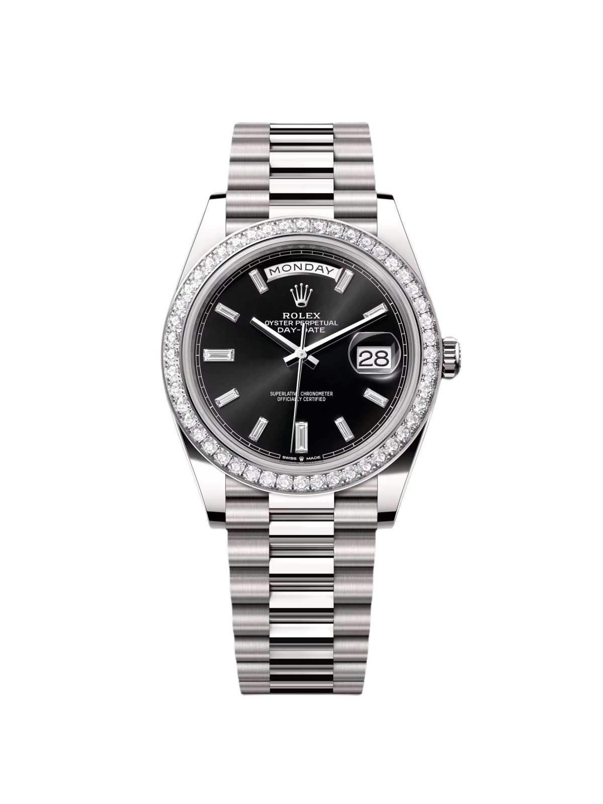 [2026 Mirror Grade]RLX  Day-Date 40mm 228349RBR-0003 Bright Black Dial President Bracelet