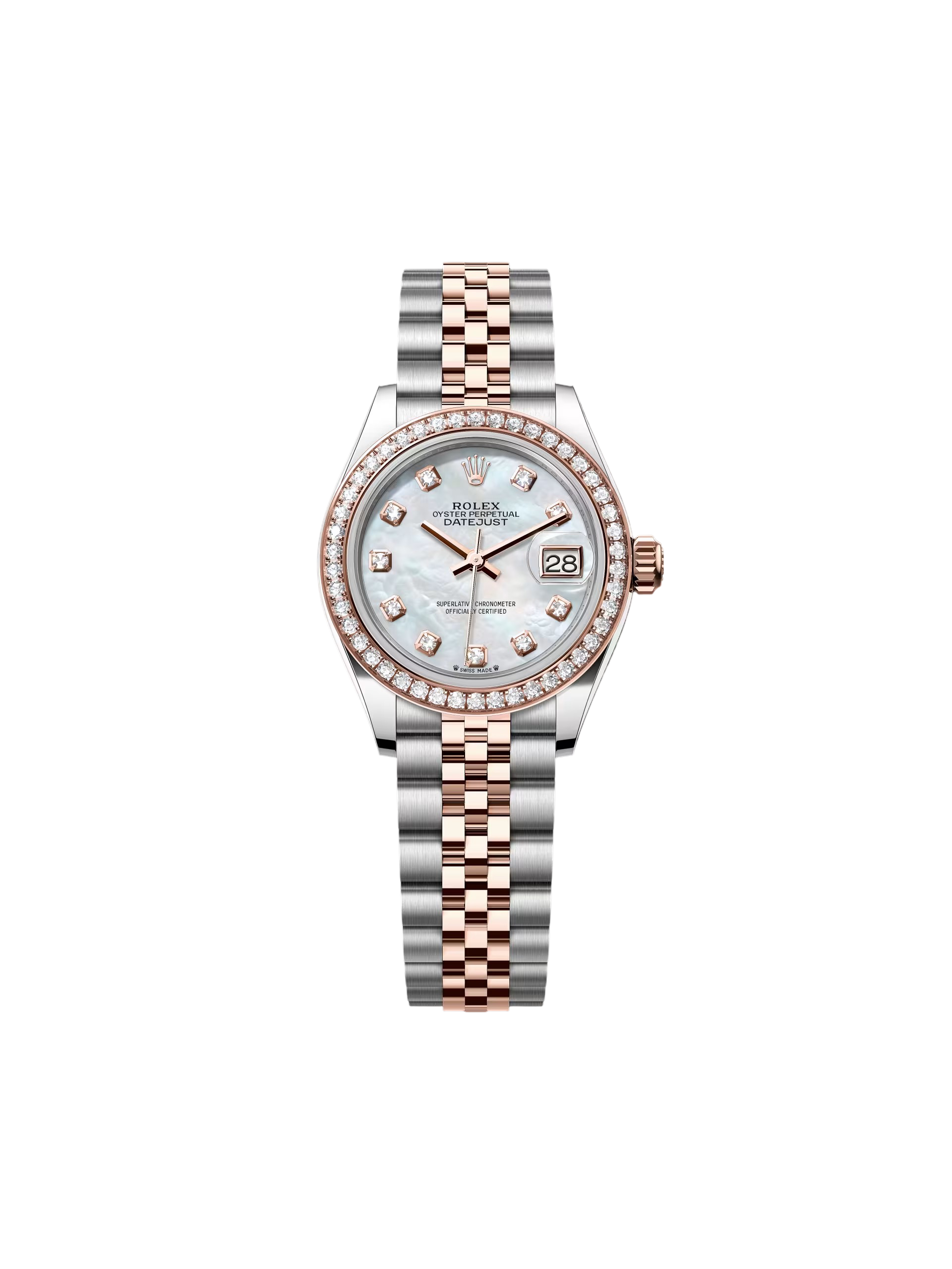 [2026 Mirror Grade]RLX Lady-Datejust 28mm 279381RBR Mother-of-Pearl Diamond Dial Oyster Bracelet