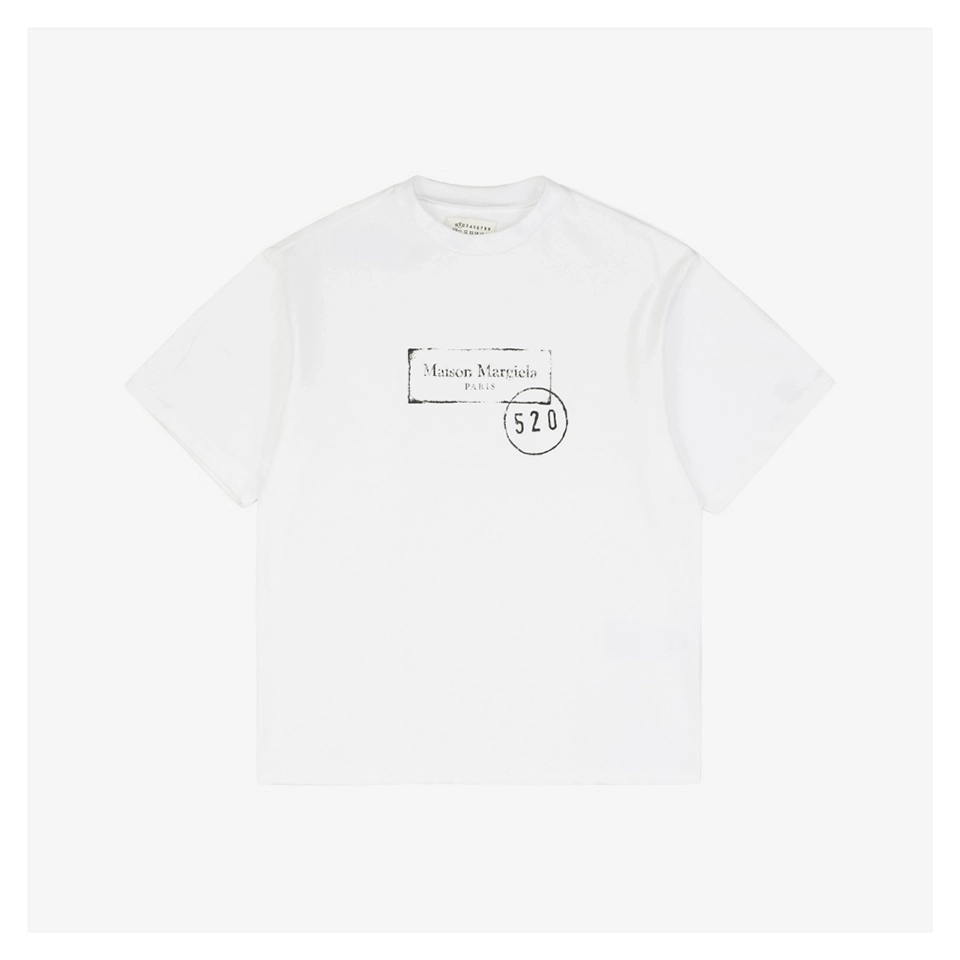Maison Margiela Distressed 520 Number Print T-Shirt (Black/White)