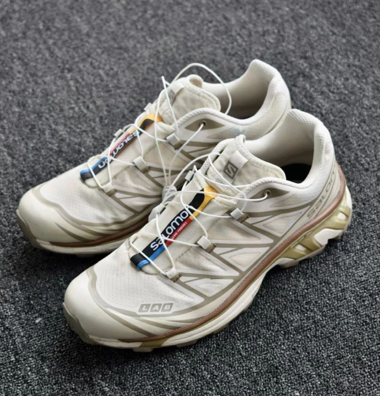 Salomon XT-6 Cream Khaki Hiking Shoes