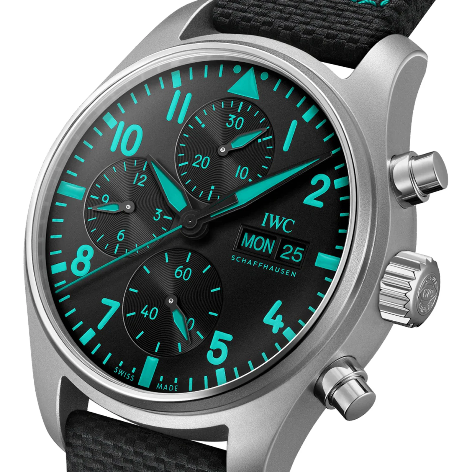 [2026 Mirror Grade]IWC Pilot Chronograph Mercedes - AMG Petronas Formula One Team 41mm Mens Watch Black IW388108