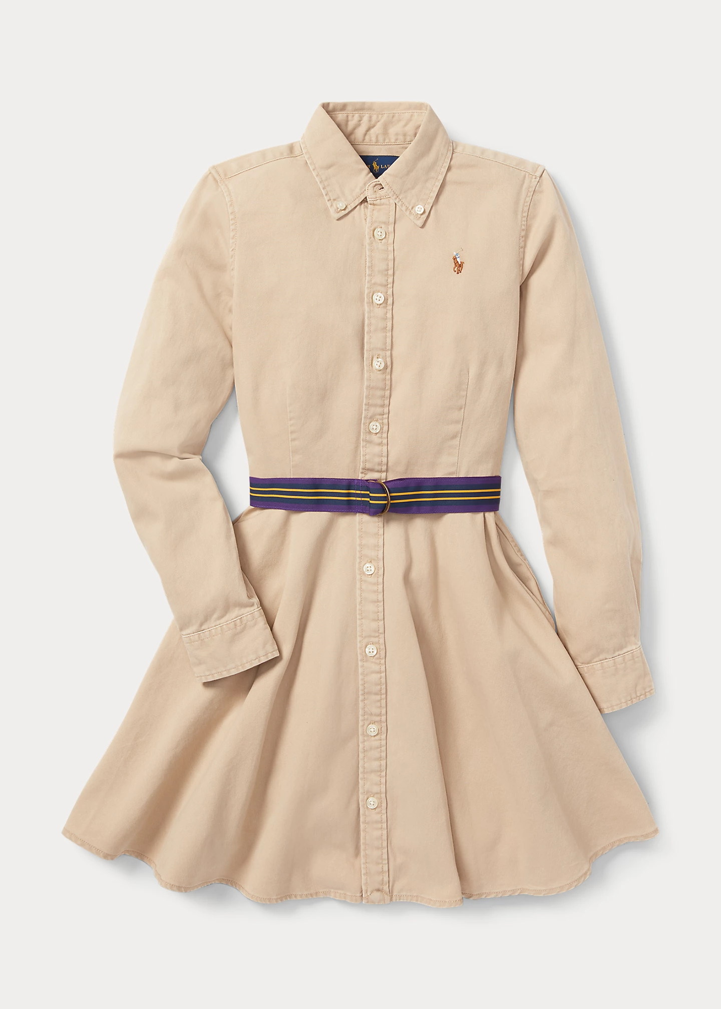 Belted Cotton Chino Shirtdress
