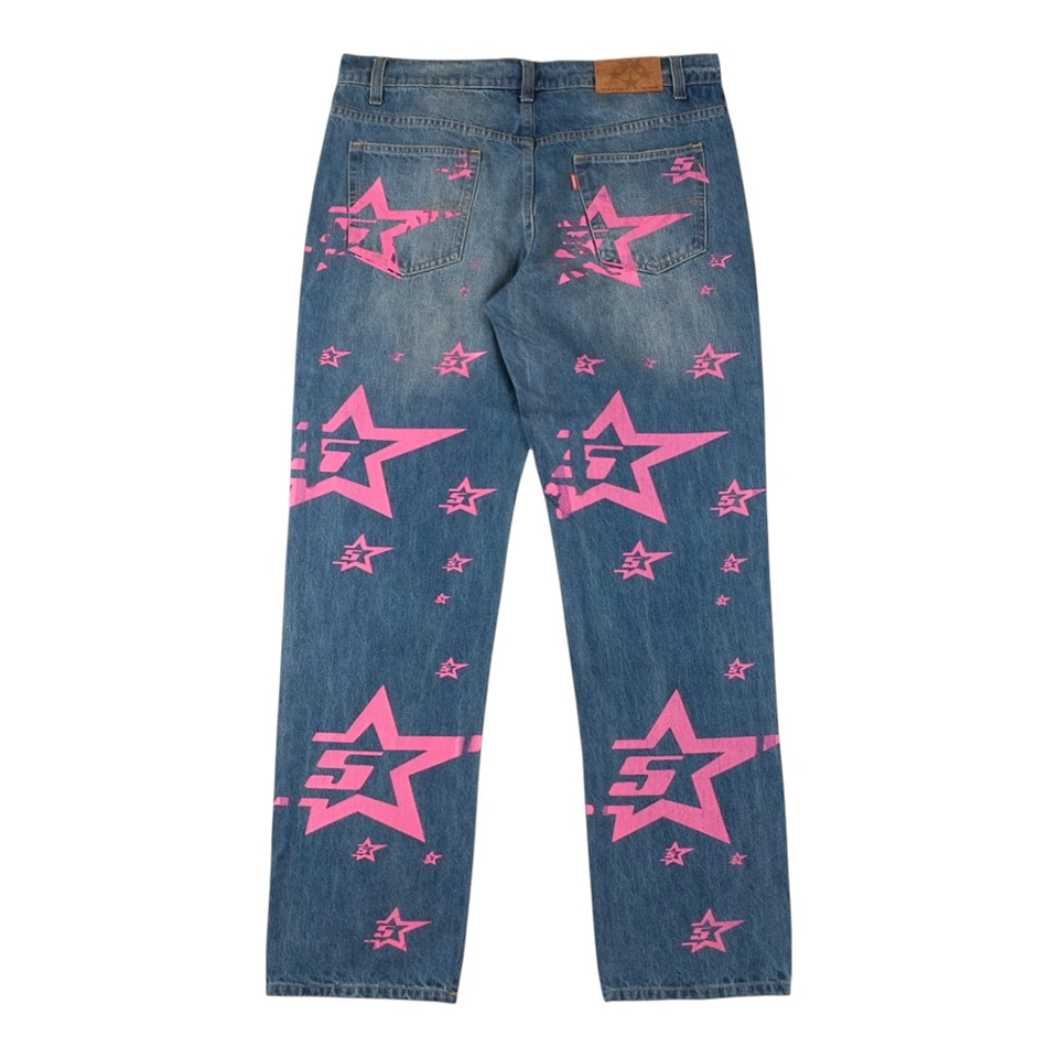 Sp5der All-Over Star Denim Jeans