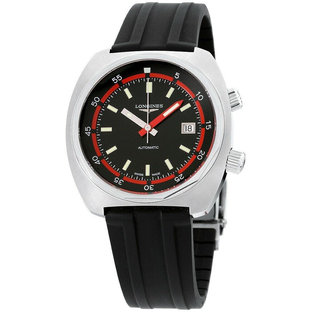 [2026 Mirror Grade]Longines Men's L2.795.4.52.9 Heritage Black Silicone Watch