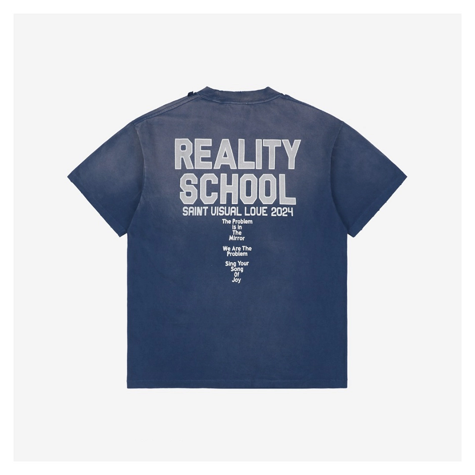 Saint Michael Reality School Blue Graphic T-Shirt