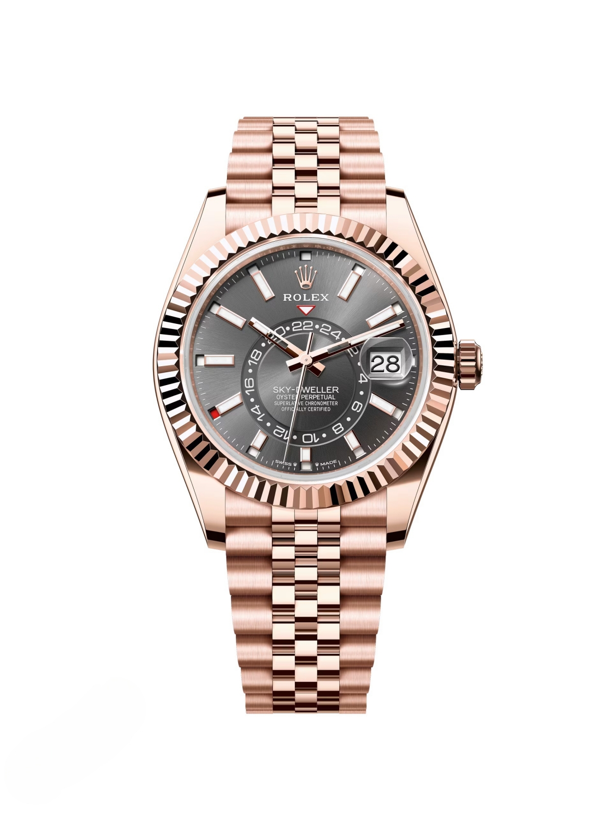 [2026 Mirror Grade]RLX  Sky-Dweller 42mm Rose Gold Rhodium Dial Jubilee - 336935