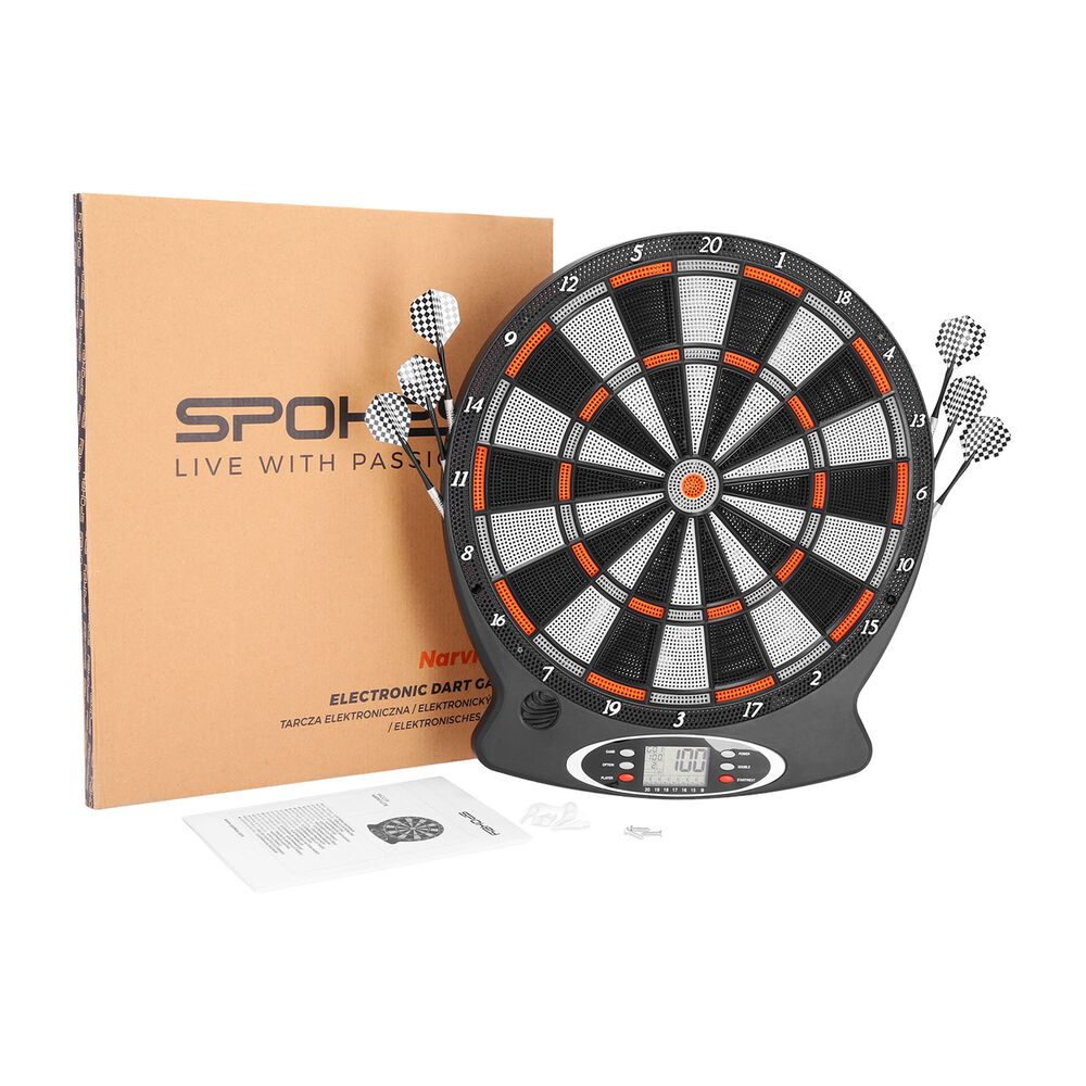 SPOKEY Tarcza elektroniczna do rzutek Spokey Narvi Lite, 6 rzutek, 159 wariantów gier