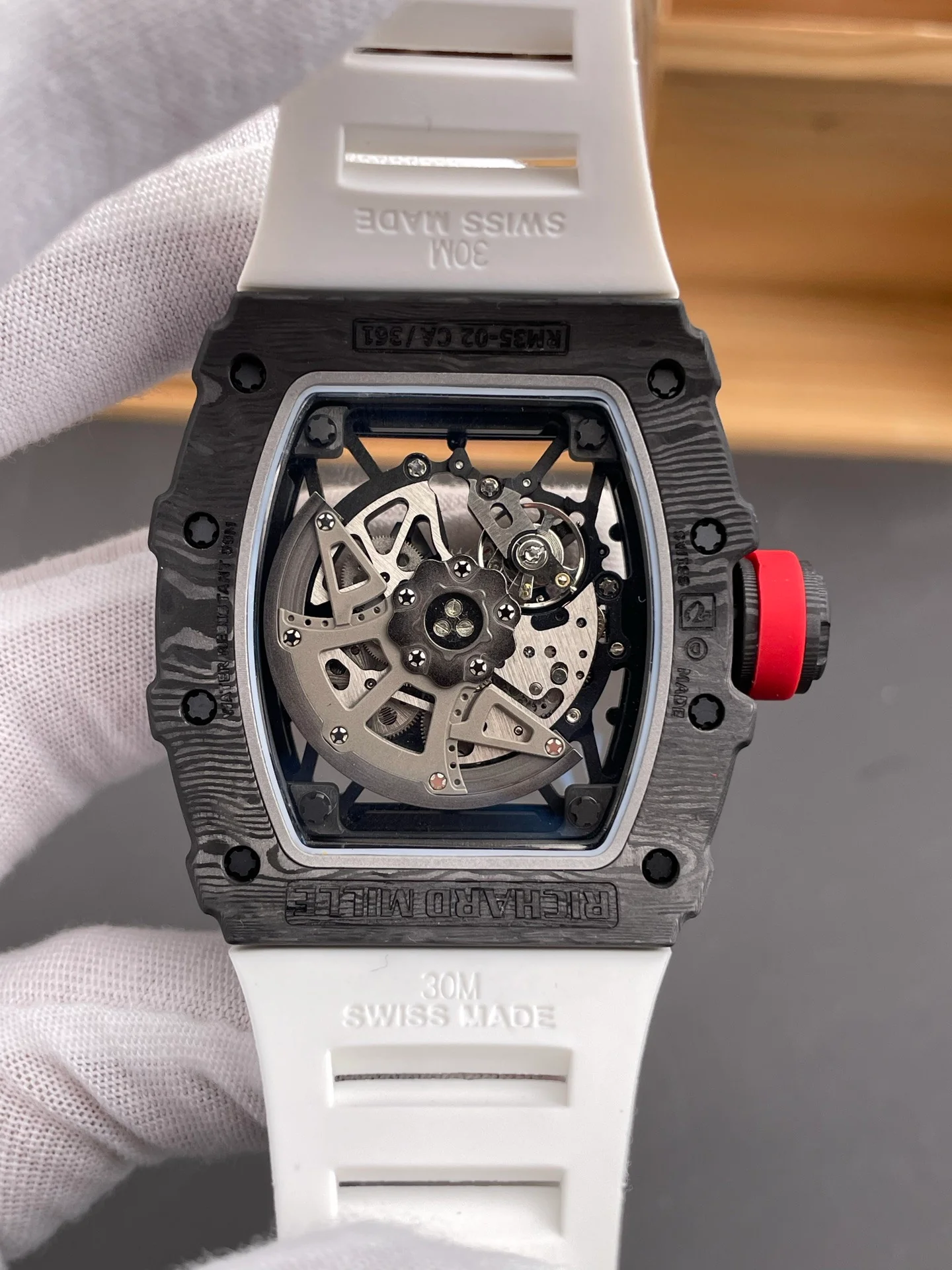 RM35-02 Carbon Fiber Red Bezel