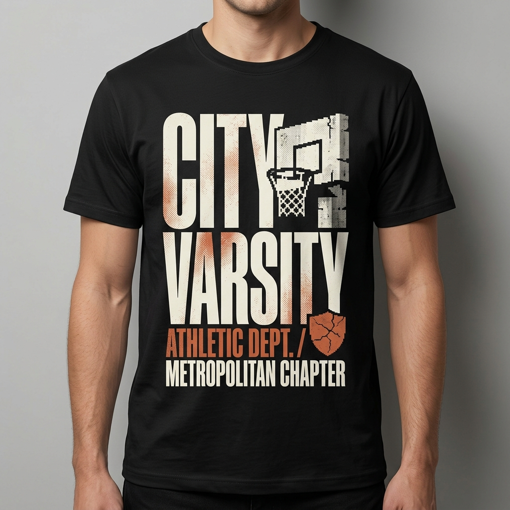 City Varsity Tee, Vintage Athletic Graphic T-Shirt, Unisex Streetwear Shirt CityTee3
