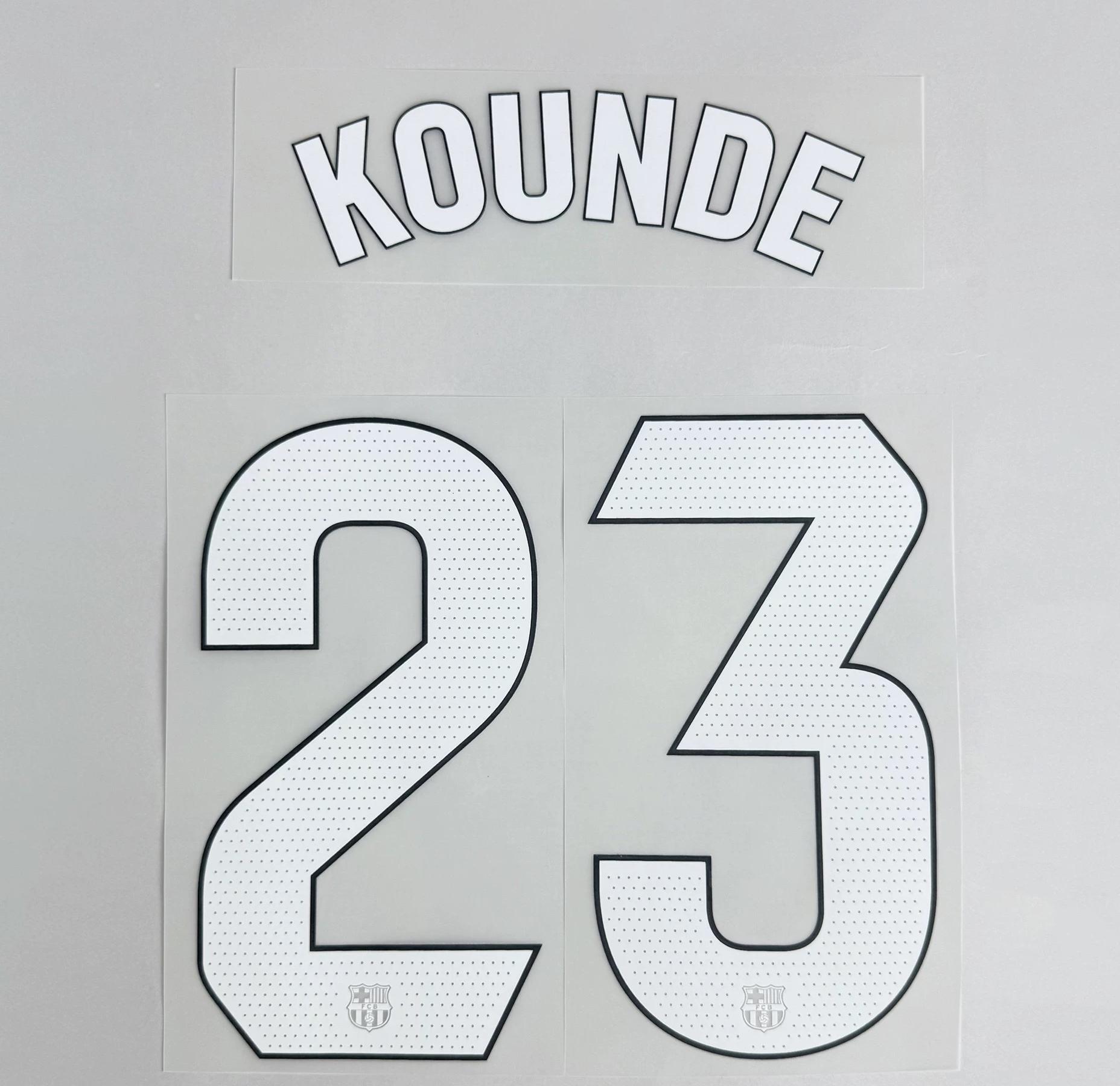 KOUNDE #23 FC Barcelona 2025-26 Third Away UCL Football Soccer Name & Number Set
