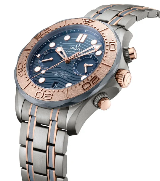[2026 Mirror Grade]Omega Seamaster Diver 300M Chronograph Sedna Gold Titanium Tantalum