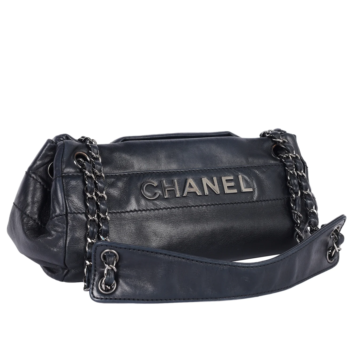 Lambskin Lax Accordion Hobo Black