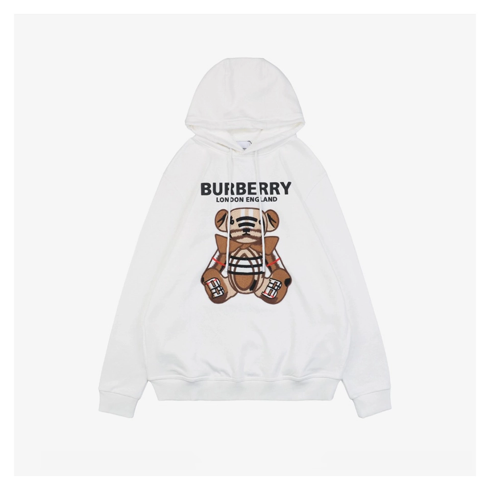 BBry Bear Patch Embroidered Hoodie (Black/White)
