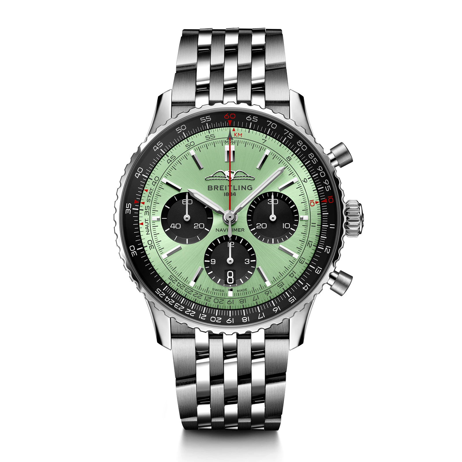 [2026 Mirror Grade]Breitling AB0138241L1A1 Navitimer B01 Green Dial