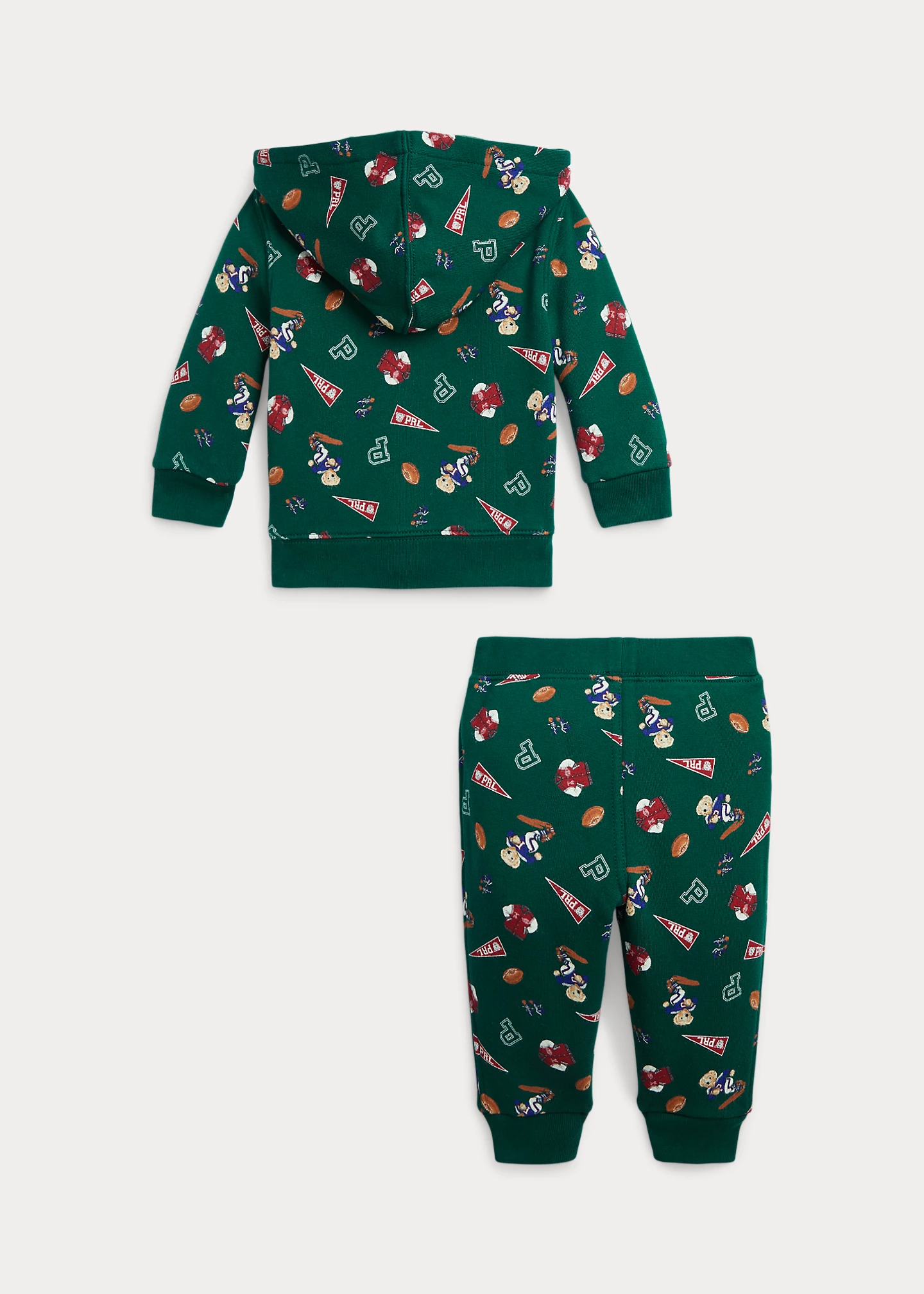 Football Polo Bear Hoodie & Pant Set