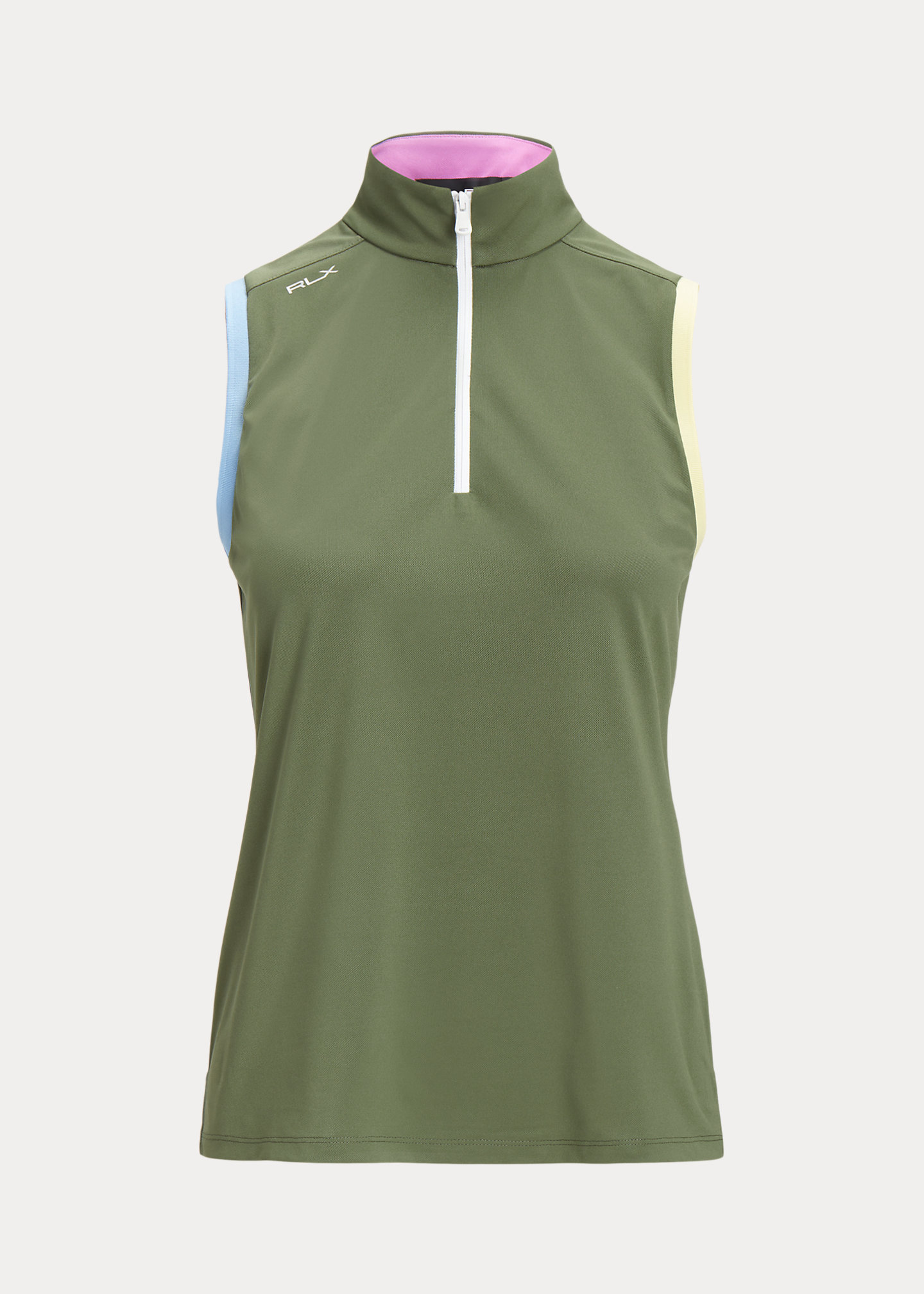Sleeveless Quarter-Zip Mesh Pullover