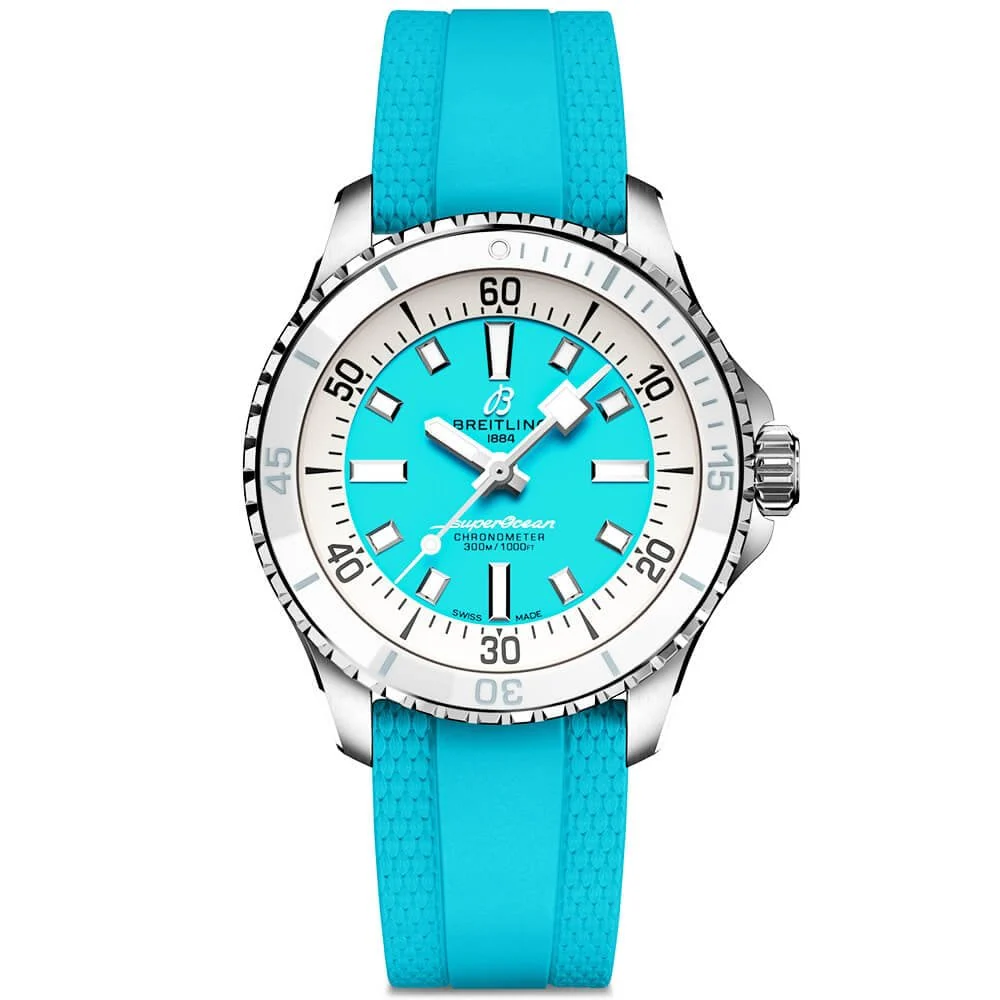 [2026 Mirror Grade]BREITLINGSuperocean 36mm Turquoise Dial Ladies Automatic Strap Watch