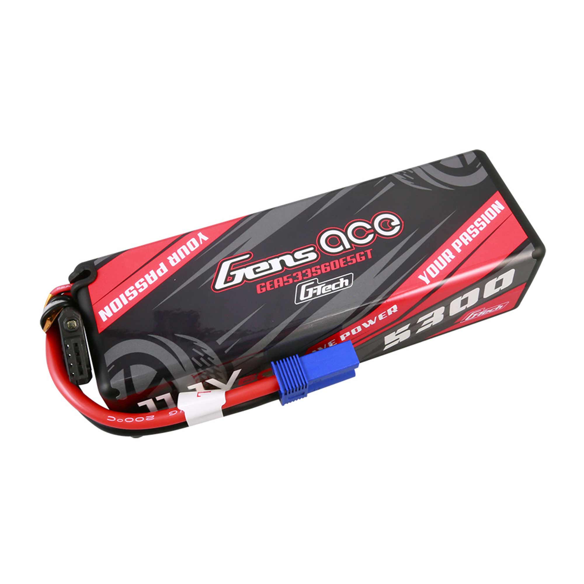 11.1V 5300mAh 3S 60C G-Tech Hardcase LiPo Battery: EC5