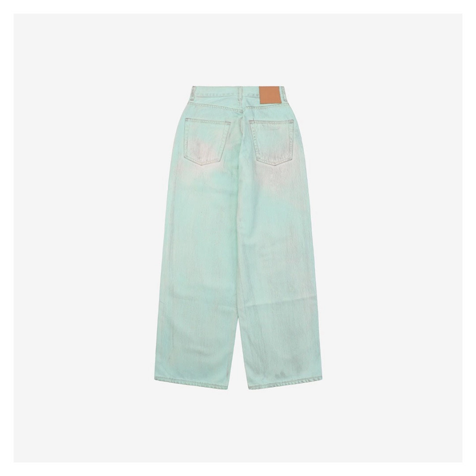 Acne Studios 1981M Fluorescent Mint Green Denim Jeans