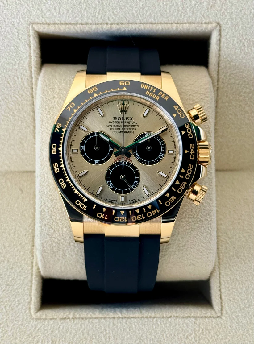[2026 Mirror Grade]Rolex Daytona Yellow Gold /Ceramic / Golden /Oysterflex m126518LN-0012