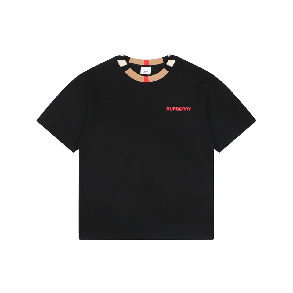 BBry Check Trim Logo T-Shirt (White/Black)