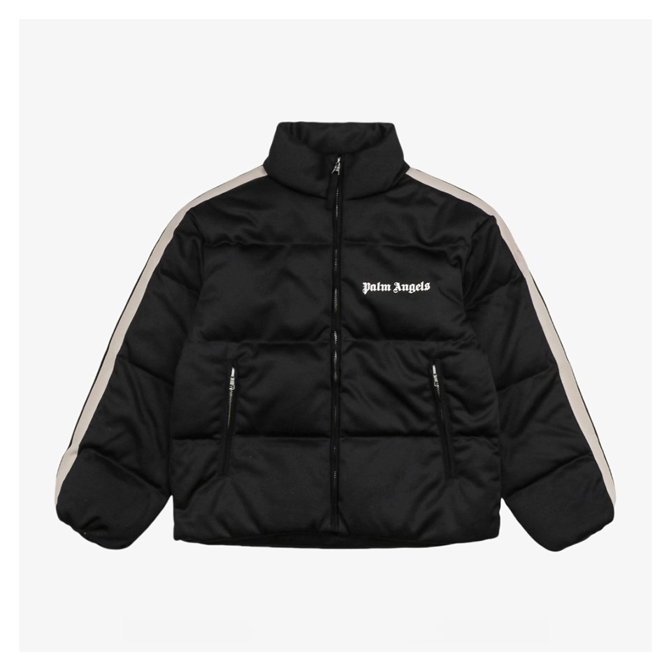 Mxxcler X Palm Angels PA Letter Stripe Down Jacket (Green/Black)