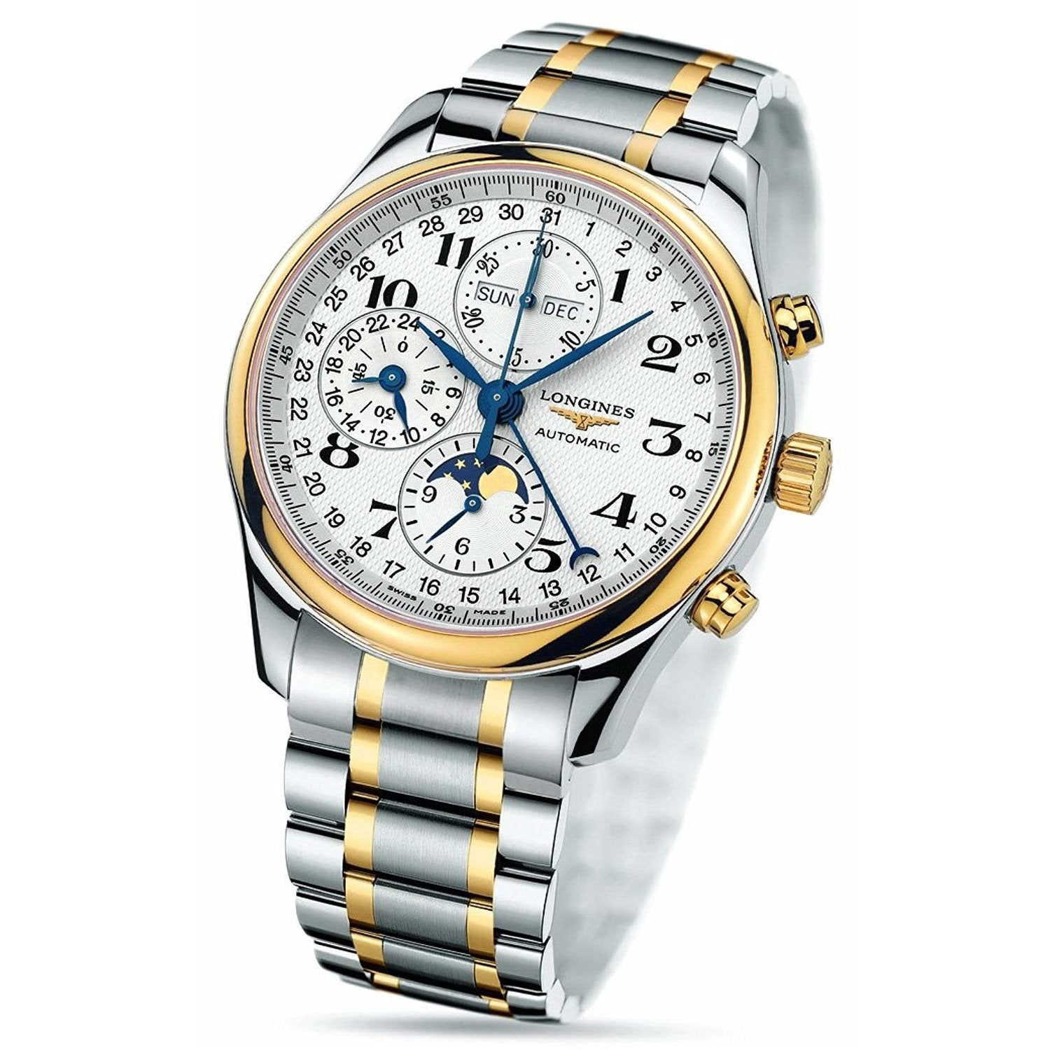 [2026 Mirror Grade]Longines Men's L2.773.5.78.7 Master Complications Chronograph Two-Tone 18kt Gold and Stainless Steel Watch