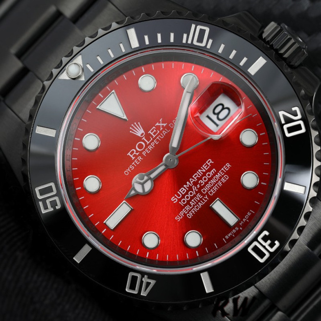 [2026 Mirror Grade]Rolex Submariner Date 116610LN Red Dial Black PVD/DLC Stainless Steel 40MM Mens Replica Watch