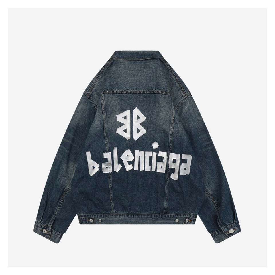 Blcg Silver Tape Logo Blue Denim Jacket