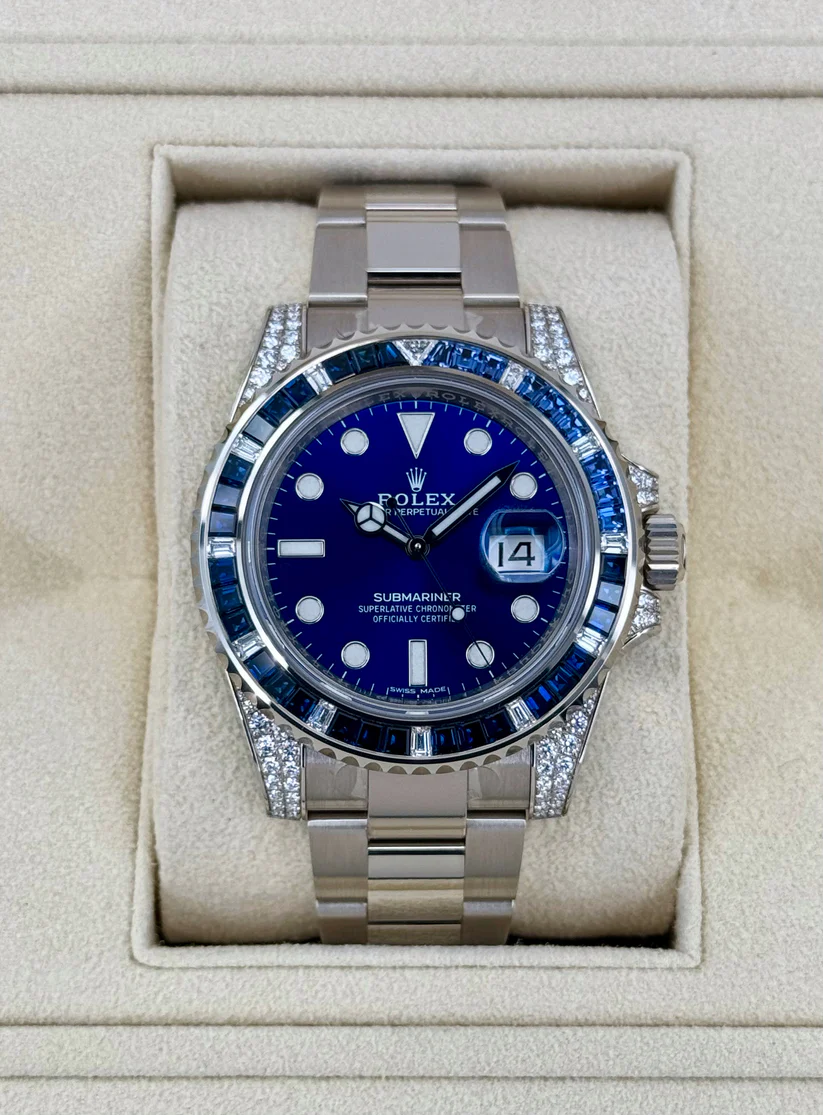 [2026 Mirror Grade]Rolex Submariner Date 116659SABR 18K White Gold Diamonds Sapphires UNWORN