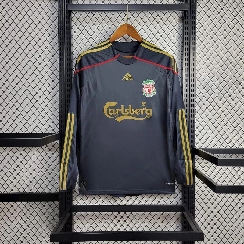 Liverpool Retro Football Jersey Away Long Sleeve Custom Shirt 2009/10