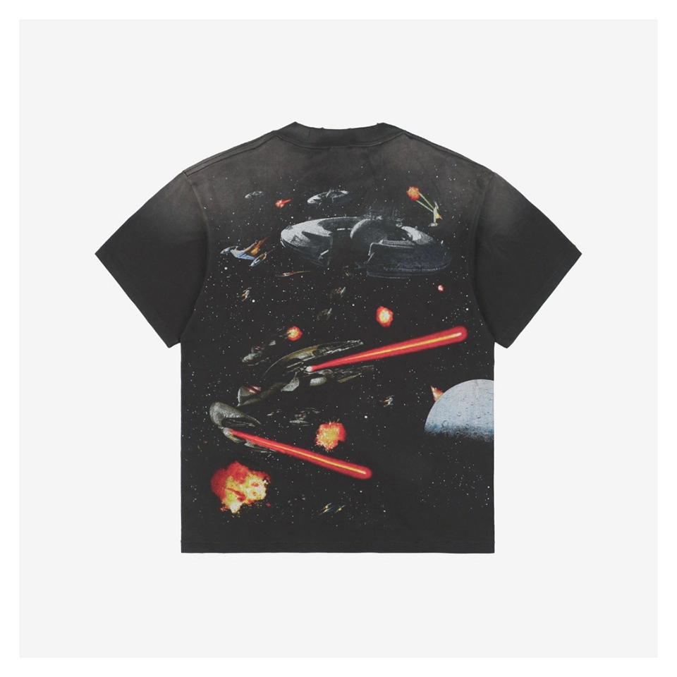 Saint Michael Star Wars Galactic Battle Print T-Shirt