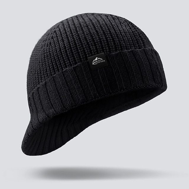 Casual Knit Beanies Short-Brimmed Peaked Cap