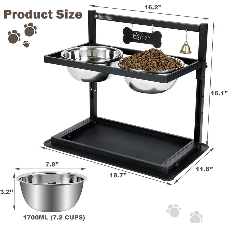 Elevated Dog Bowls with Slow Feeder for Large Dogs