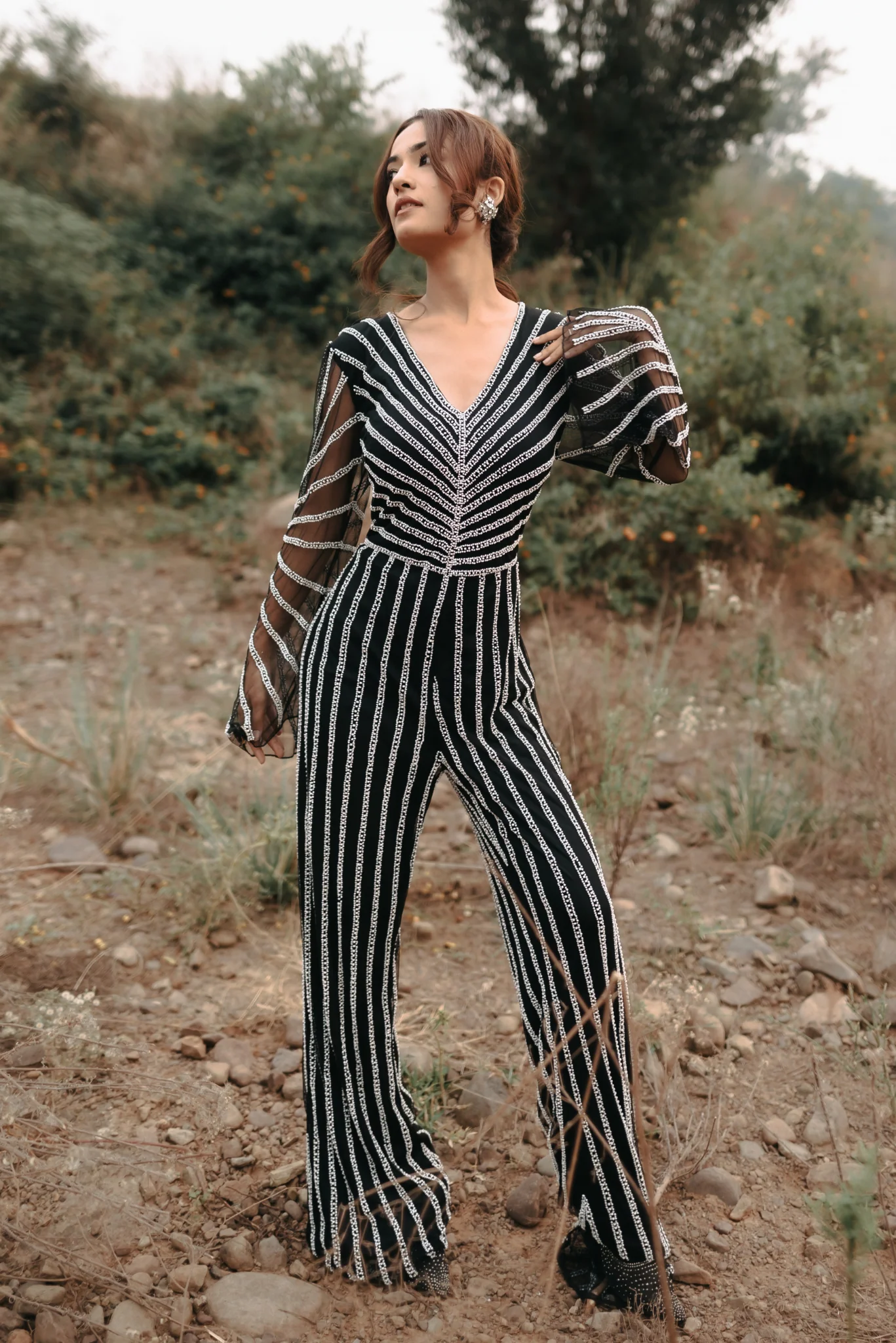 The Sierra Jumpsuit With Bead Work