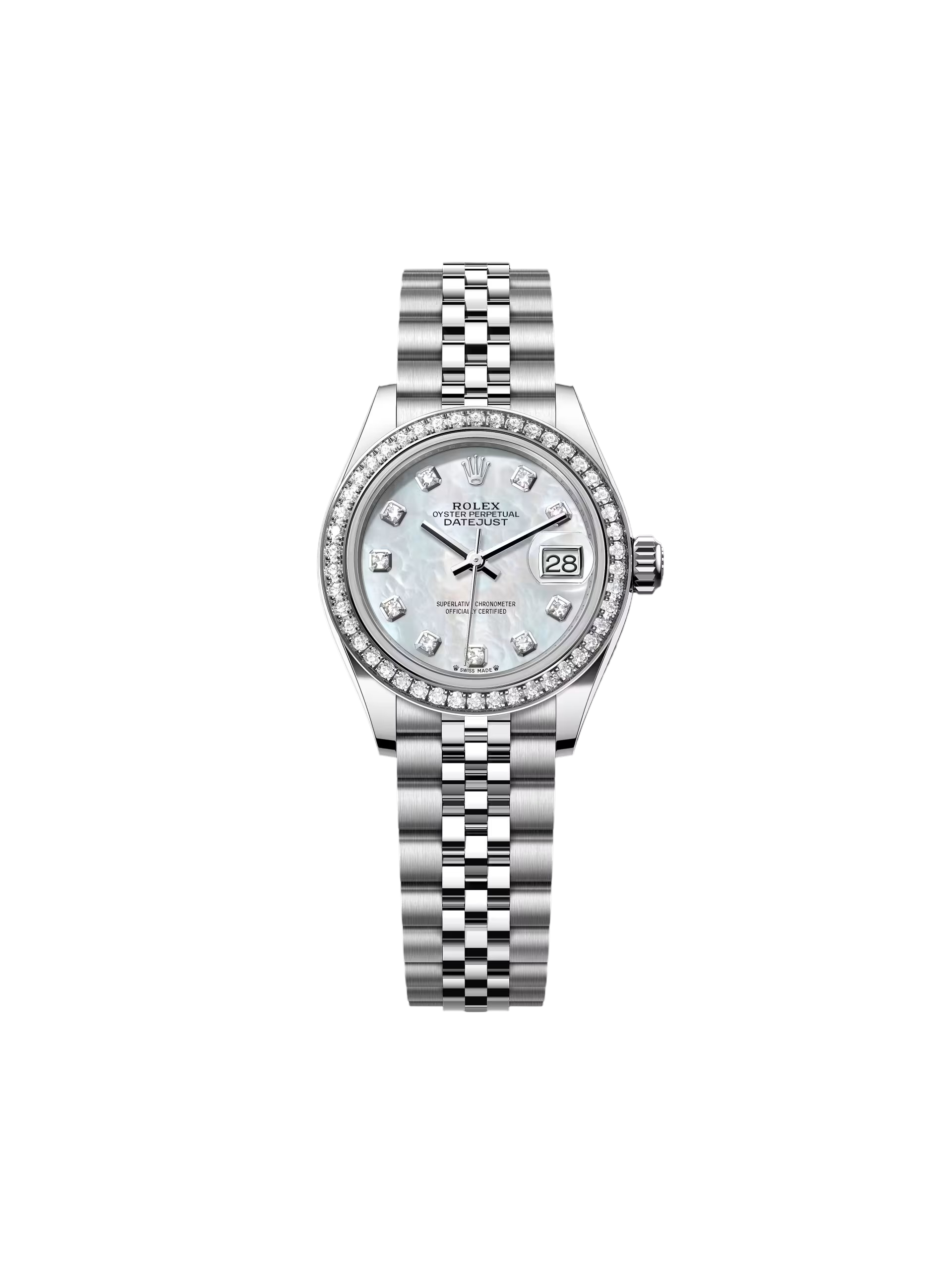 [2026 Mirror Grade]RLX Lady-Datejust 28mm 279384RBR White Mother-of-Pearl Dial Oyster Bracelet