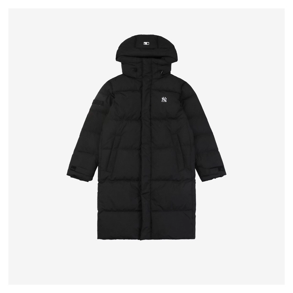 MLB New York Yankees Logo Long Down Jacket (White/Black)