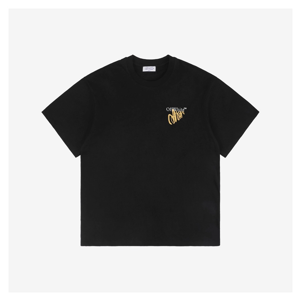 OFF WHITE CO VIRGIL Sketch Yellow Arrow Graphic T-Shirt