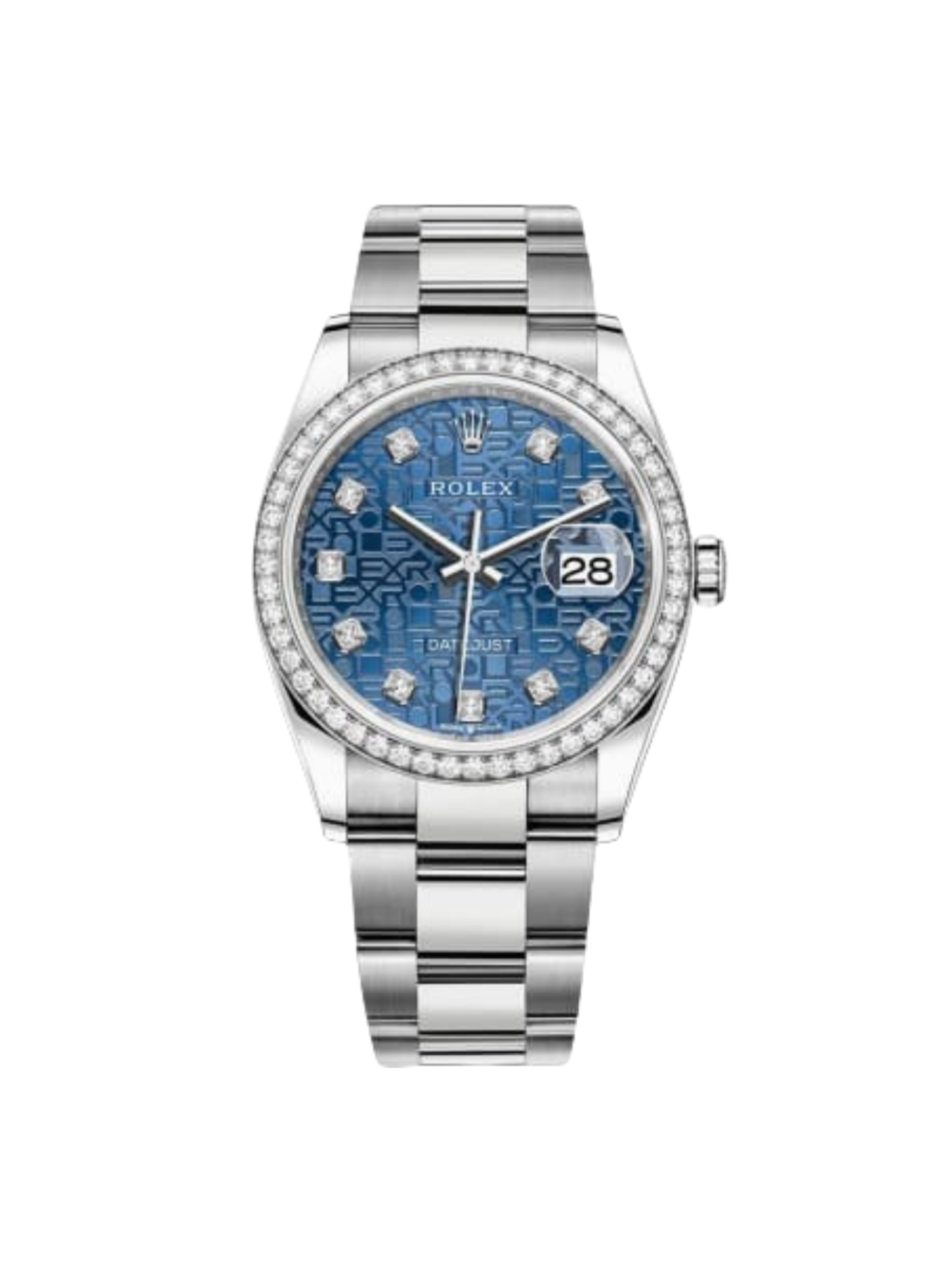 [2026 Mirror Grade]RLX  Datejust 36mm 126284 Blue Jubilee Diamond Dial & Diamond Bezel, Stainless Steel Oyster Bracelet Watch