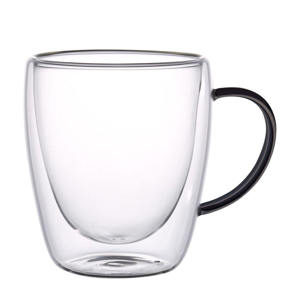 MG HOME Szklanki termiczne MG Home Renza, 2 sztuki, 300 ml, z czarnym uchem