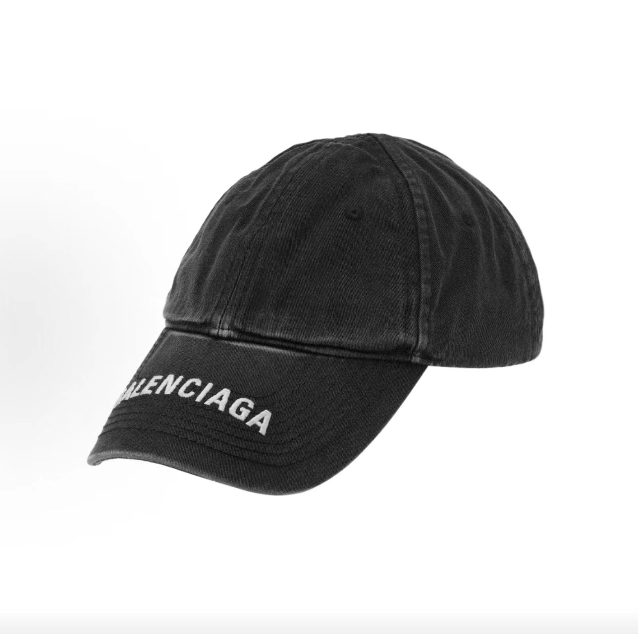 Balenciaga Embroidered Logo Washed Cotton Baseball Cap