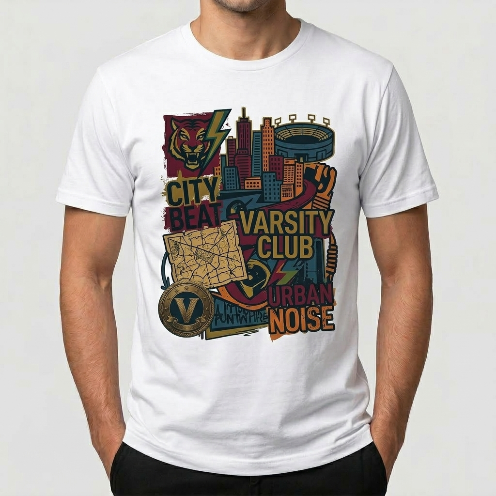 City Varsity Tee, Vintage Athletic Graphic T-Shirt, Unisex Streetwear Shirt CityTee2