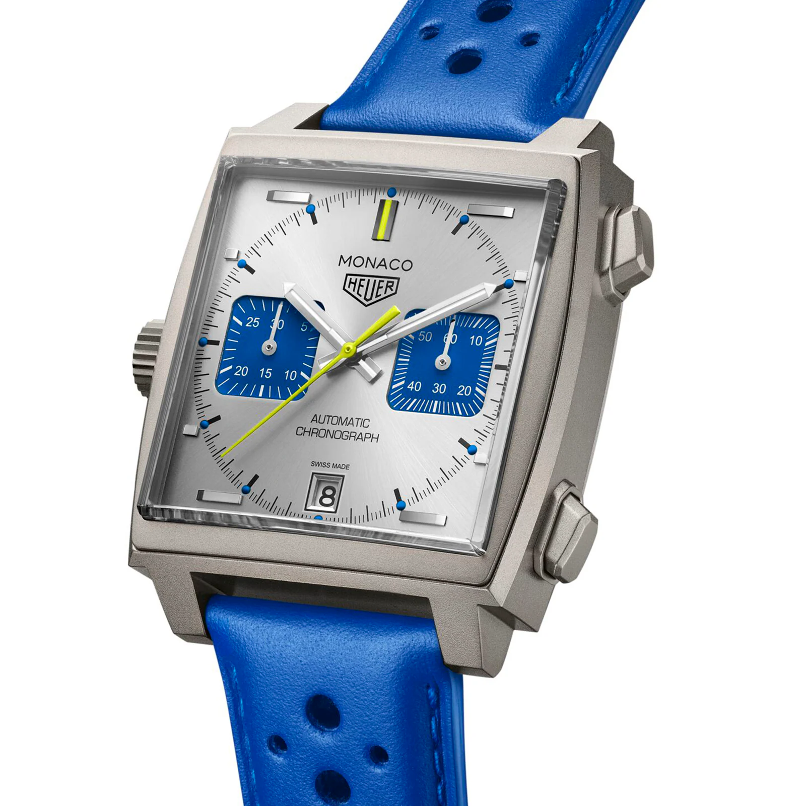 [2026 Mirror Grade]TAG Heuer Monaco Chronograph Racing Blue Limited Edition 39mm Mens Watch Silver CAW218C.FC6548