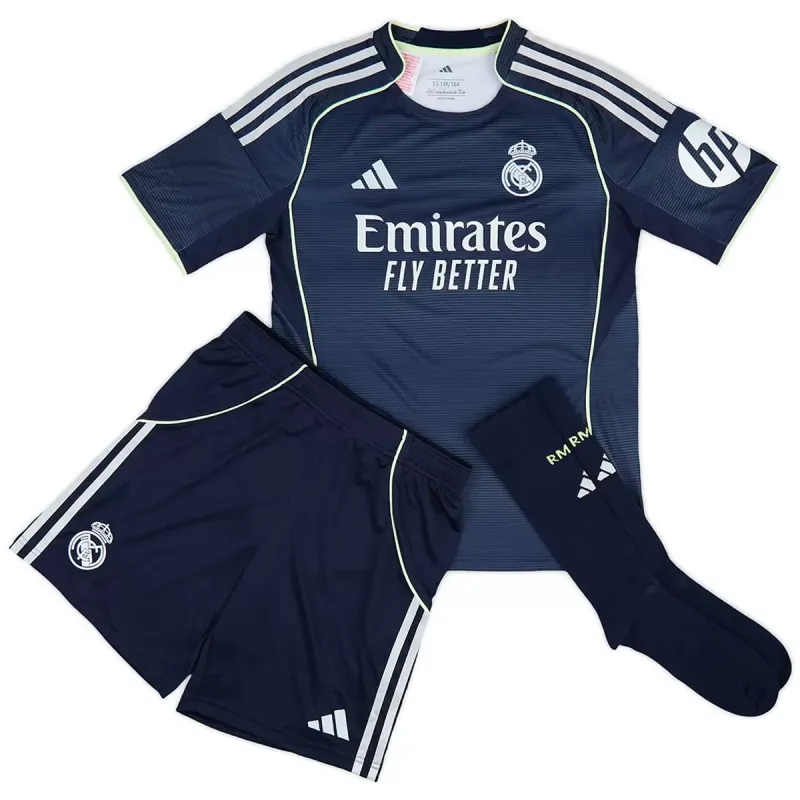 Real Madrid Football Jersey Away Kids Full Kit 2025/26