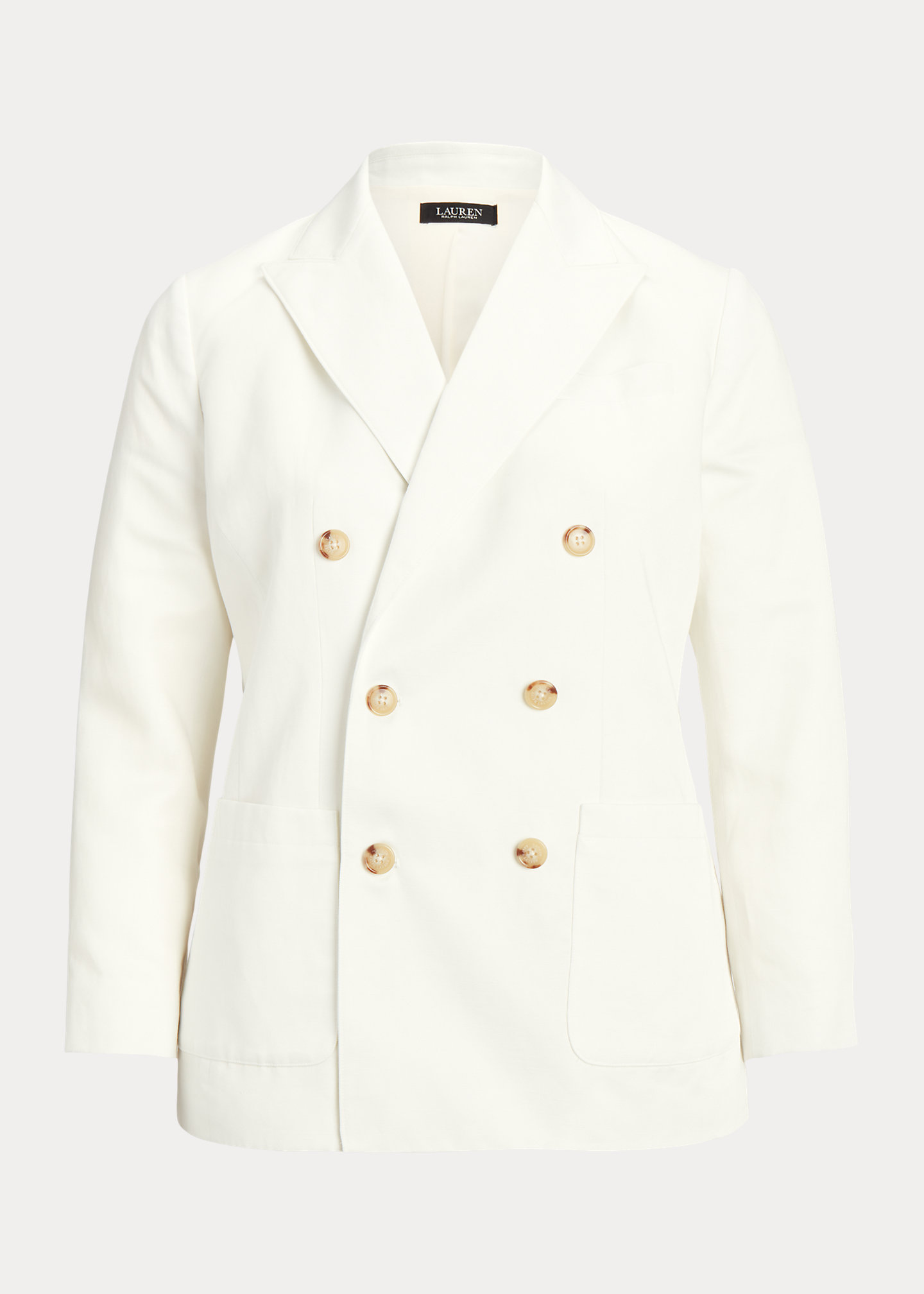 Double-Breasted Linen-Blend Twill Blazer