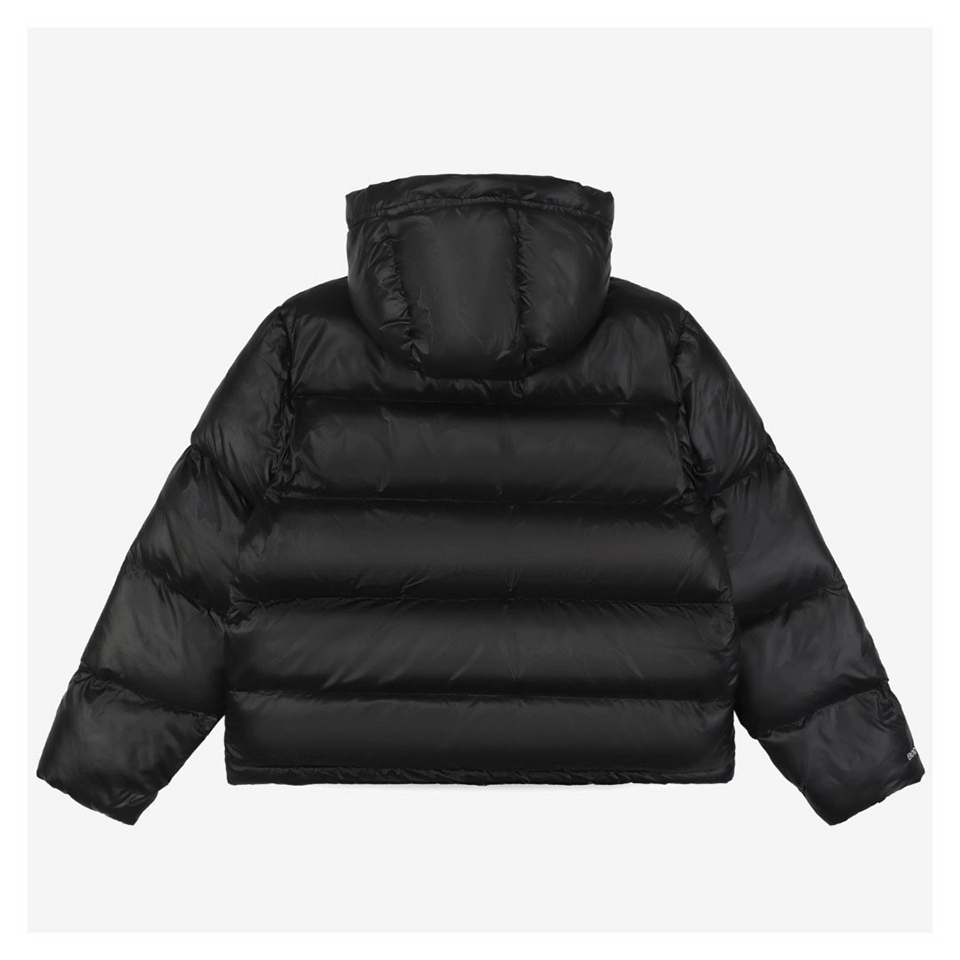 Stussy Classic Logo Hooded Down Jacket – Black/Pink