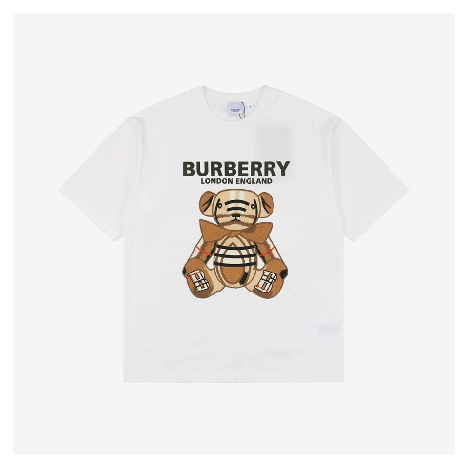 BBry Teddy Bear Patch Embroidered T-Shirt (Black/White)